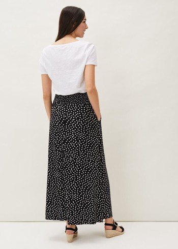 Phase Eight Connie Spot Print Skirts Black/White Australia | IP8651234